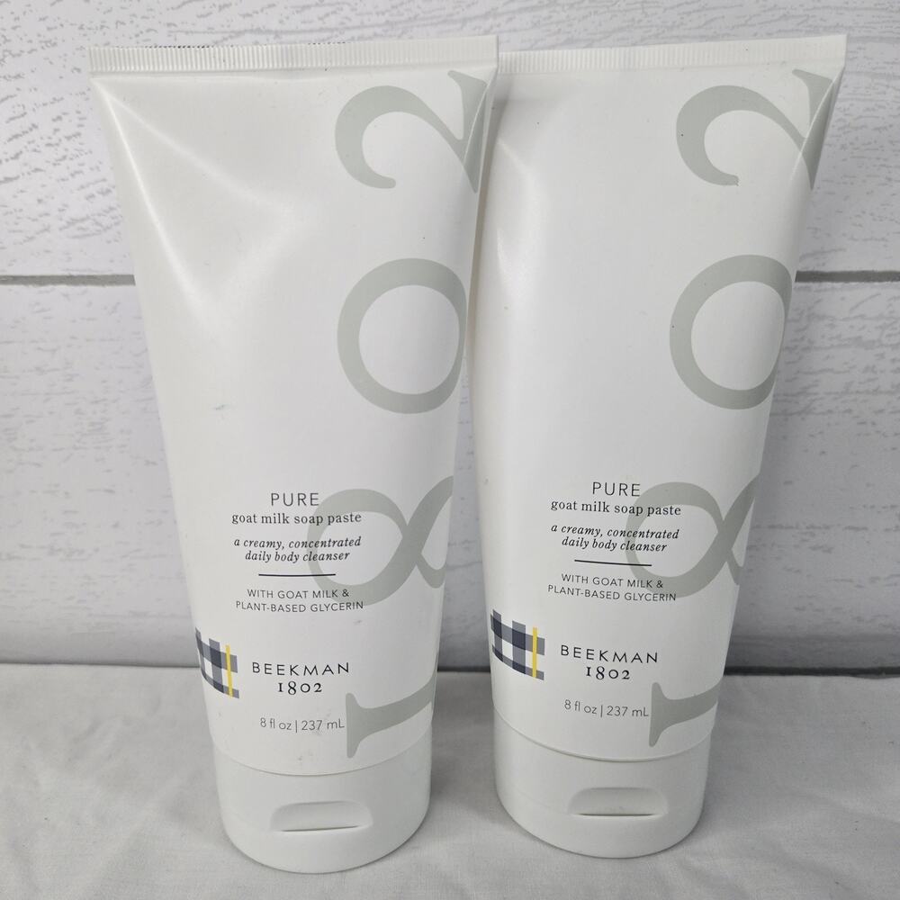 Beekman 1802 Pure Goat Milk Soap Paste Body Cleanser LOT/2 8 oz New Sealed